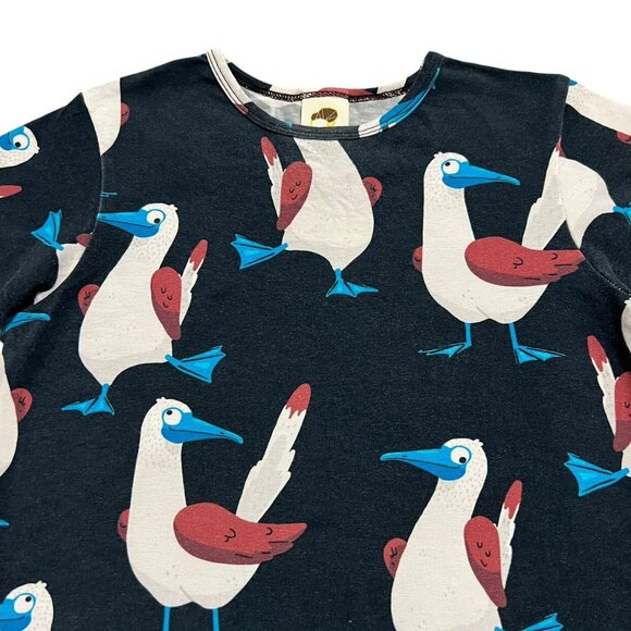 Mullido Sz 122/128 (7/8) Organic Black Booby Bird Shirt - Picture 2 of 5